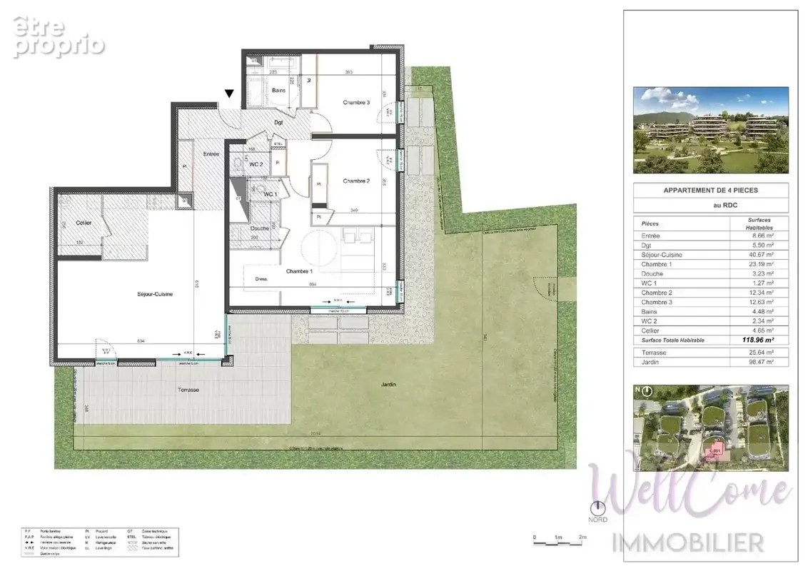 VEFA - Appartement T4 de 119m² en RDJ (1 Box, 2 Parking ss, 1 Cave inclus) à Grésy-sur-Aix - photo 3