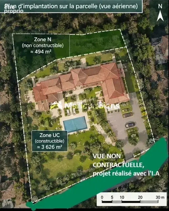 Unique sur Le Castellet, maison avec un terrain plat offrant une constructibilité d'environ 1800m2 de plancher - photo 2