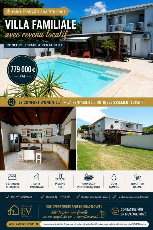 Maison quasi autonome ideale famille + appartement sur St François 779000 euros - photo 2