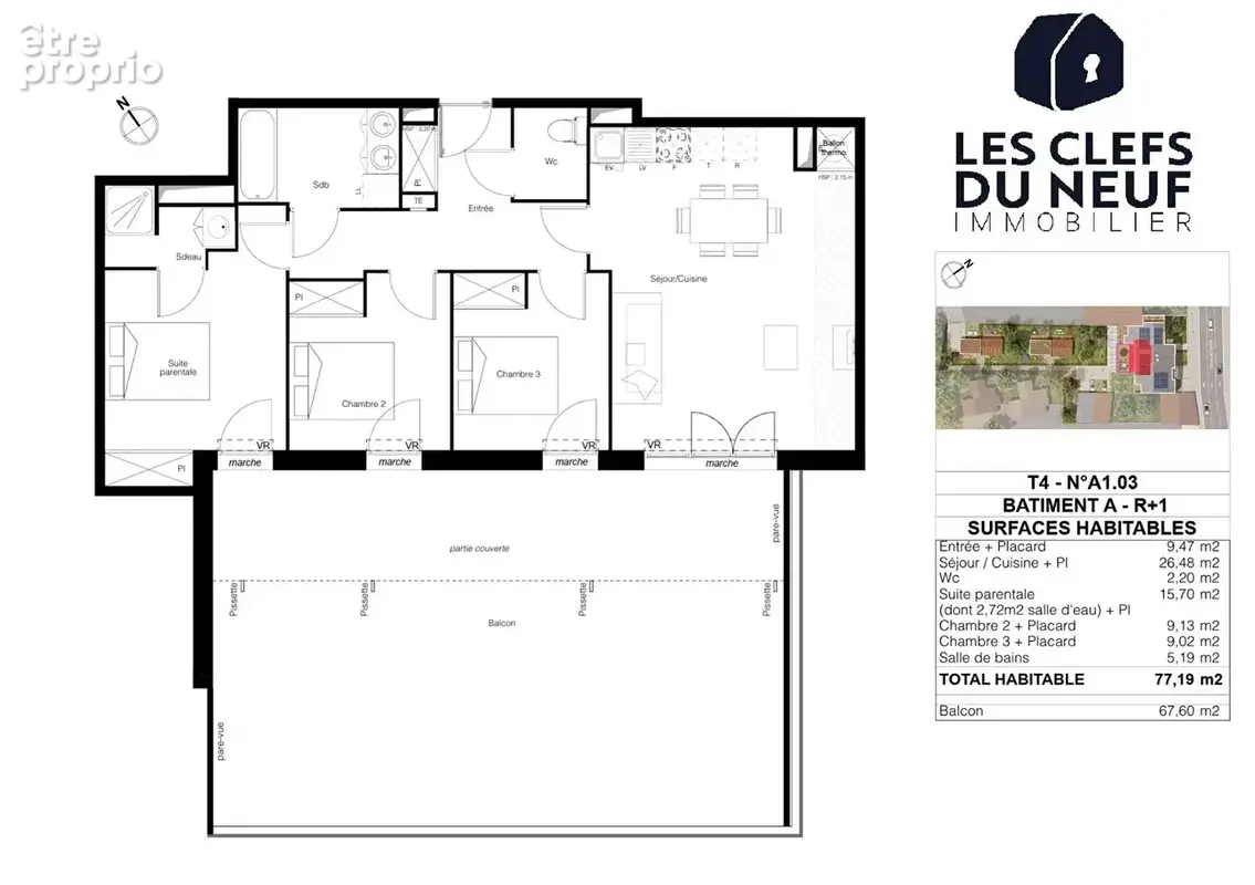 Appartement  4 pièces 80m² + 19m² de balcon + 2 Parkings ! MONTAUDRAN - photo 9