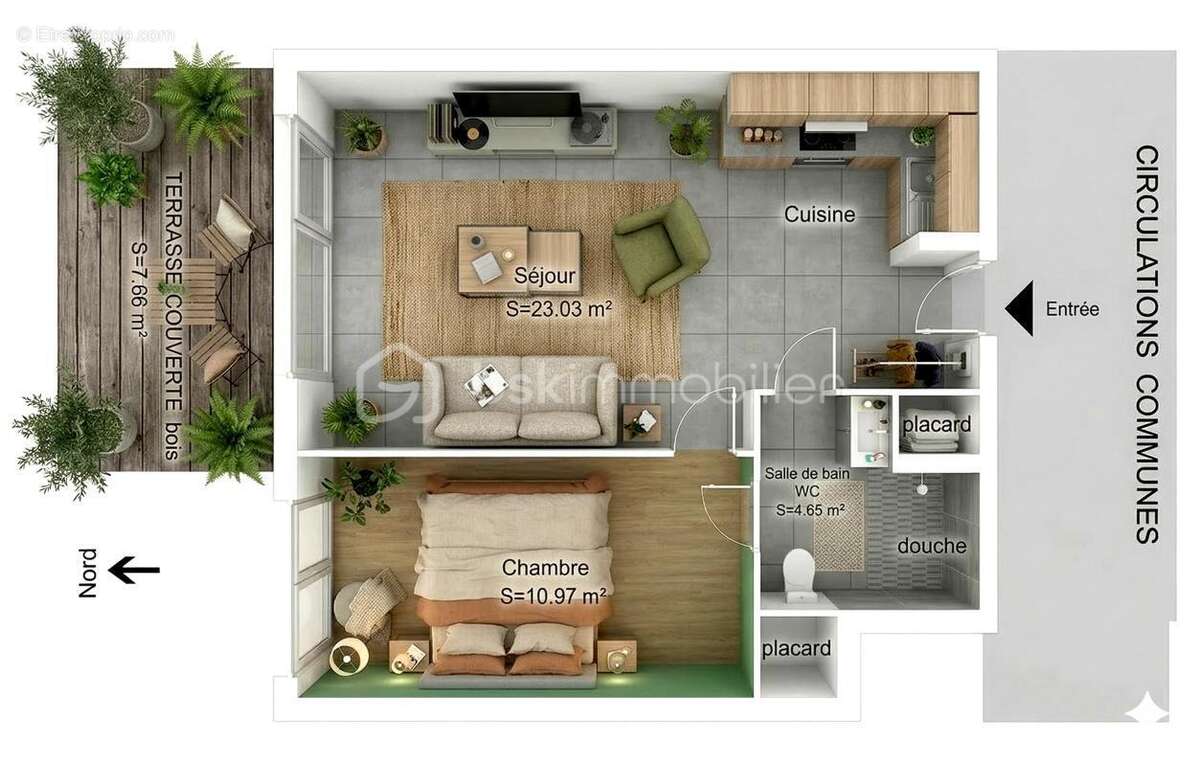 SOUSTONS – T2 récent avec terrasse et double parking en sous-sol - photo 13