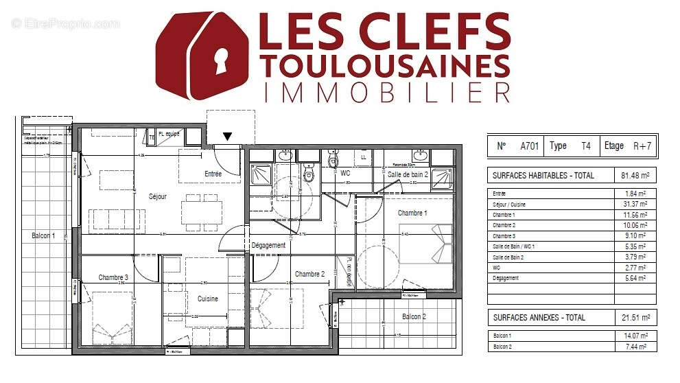 Appartement à TOULOUSE