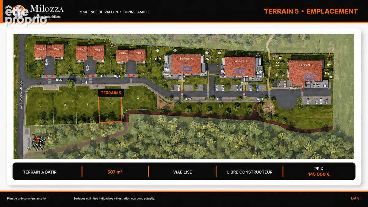 Bonnefamille - Terrain viabilisé libre constructeur de 507 m² - photo 2