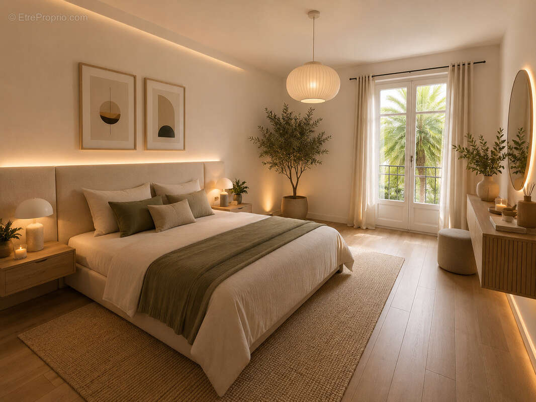 Cannes centre  t4 sud 151m2 bourgeois rez de jardin terrasse 97m2, garage - photo 6