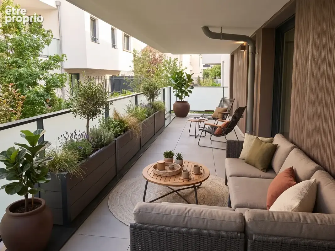 République : Superbe T3 de 66,5 m2 en RDC avec grande terrasse de 15,5 m2   Expo Sud-Est - photo 3