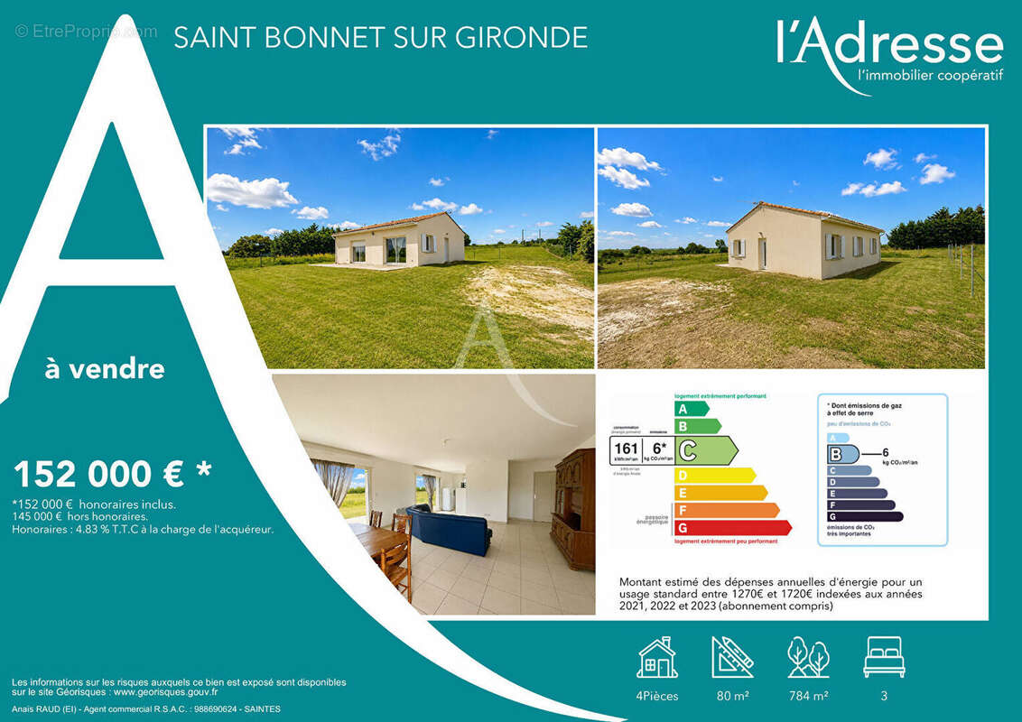 Maison à SAINT-BONNET-SUR-GIRONDE
