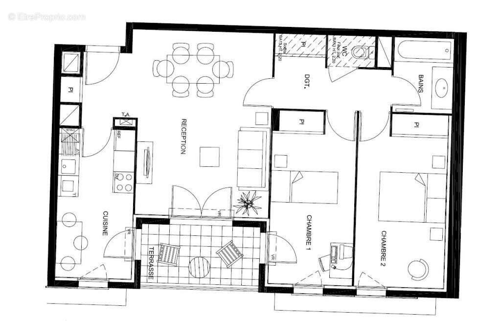Lyon 9 vaise industrie t3 68m² terrasse garage 289000€ - photo 2