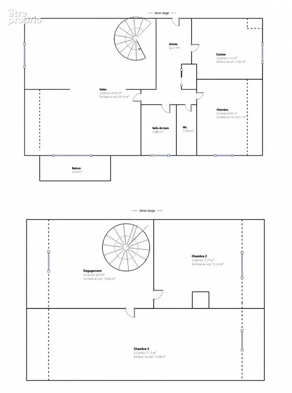 Beau duplex 4/5 P 83m2hab./ 104m2 sol avec garage et cave. - photo 8