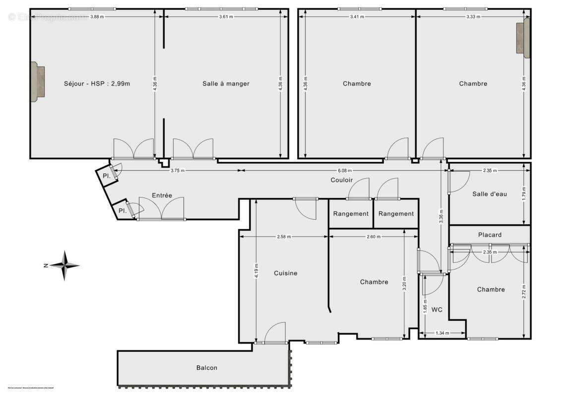 Appartement à PARIS-19E