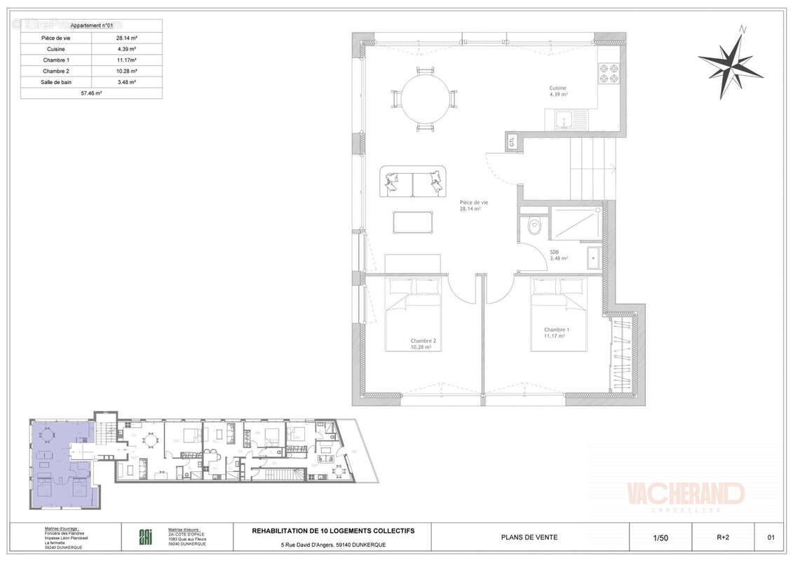 Appartement 57 m² à Dunkerque  - photo 2