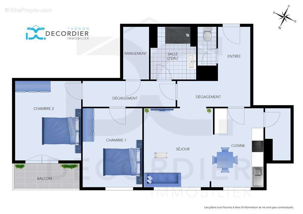Thonon-les-bains -  appartement t3  72.68 m² - photo 2