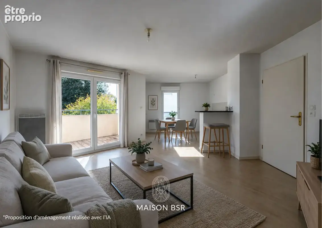 T2 de 47,88 m² - Bourg Saint-Herblain - Balcon & Parking - photo 2