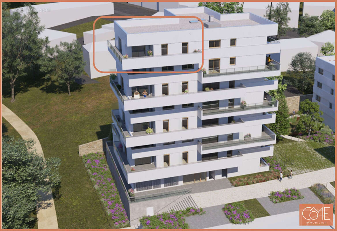 Type 3 de 76,85m²  - dernier etage - terrasse 33m² et parking - triplement expose - saint helier - rennes - photo 2