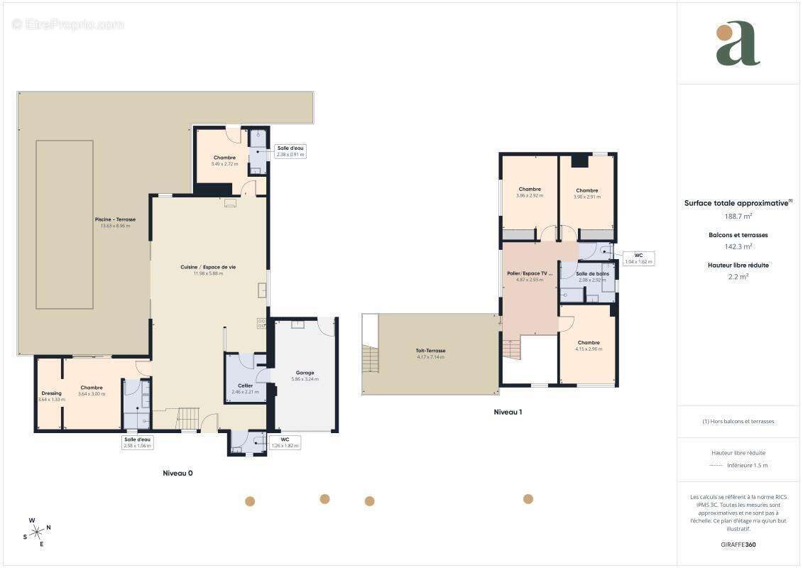 Villa contemporaine de 2018 avec piscine et toit-terrasse en vente à Seignosse Bourg (40510) - photo 21