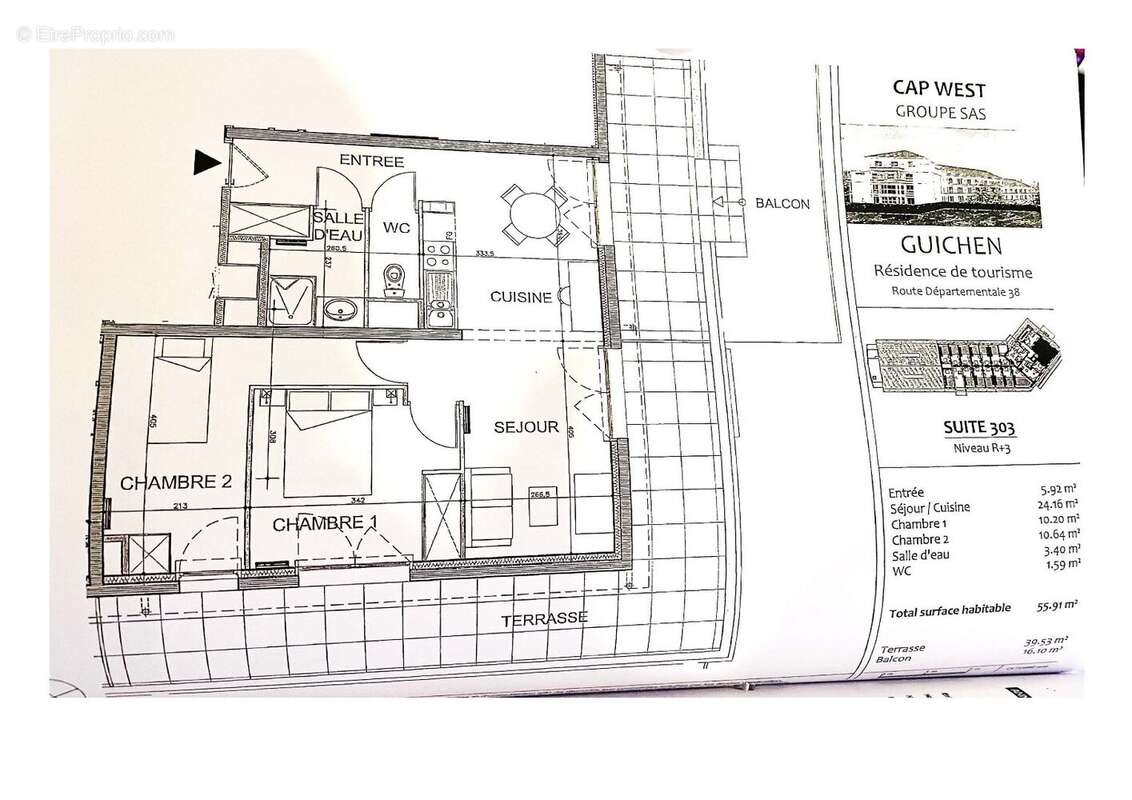 INVESTISSEMENT LOCATIF  GUICHEN  Résidence d'Affaires Cap West Guichen - 8,12 de rentabilité - photo 2