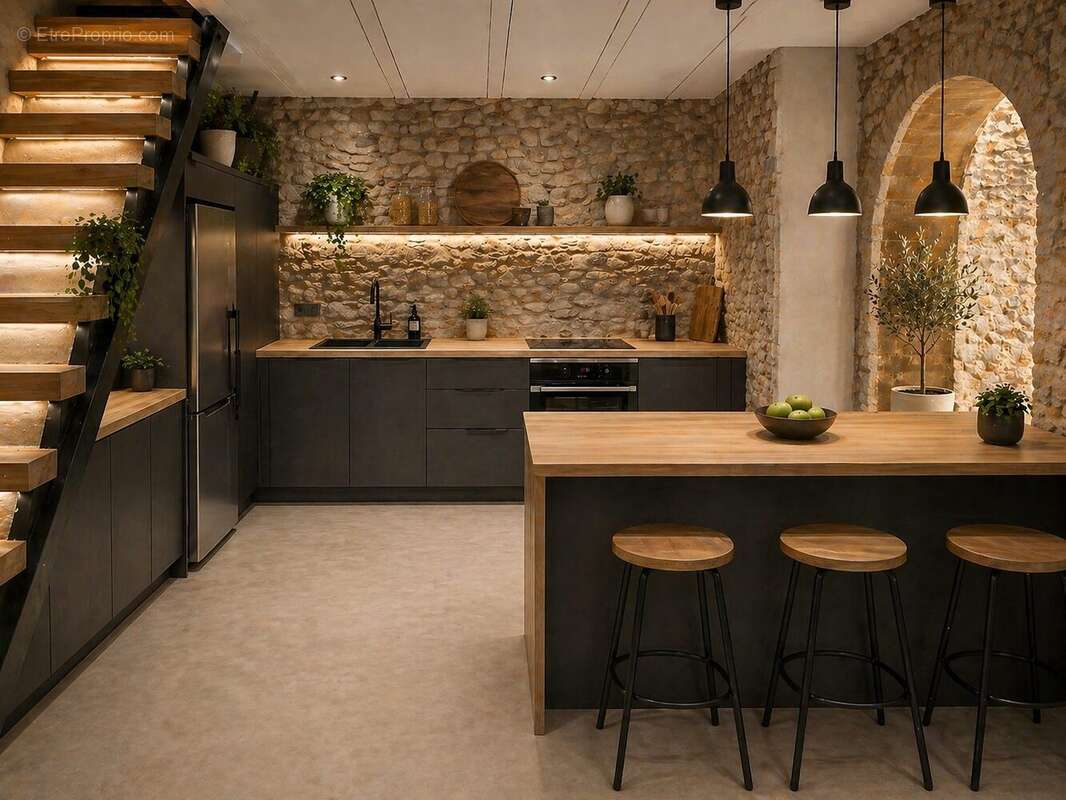 Cuisine après travaux imagination - Maison à SAINT-GERVAIS