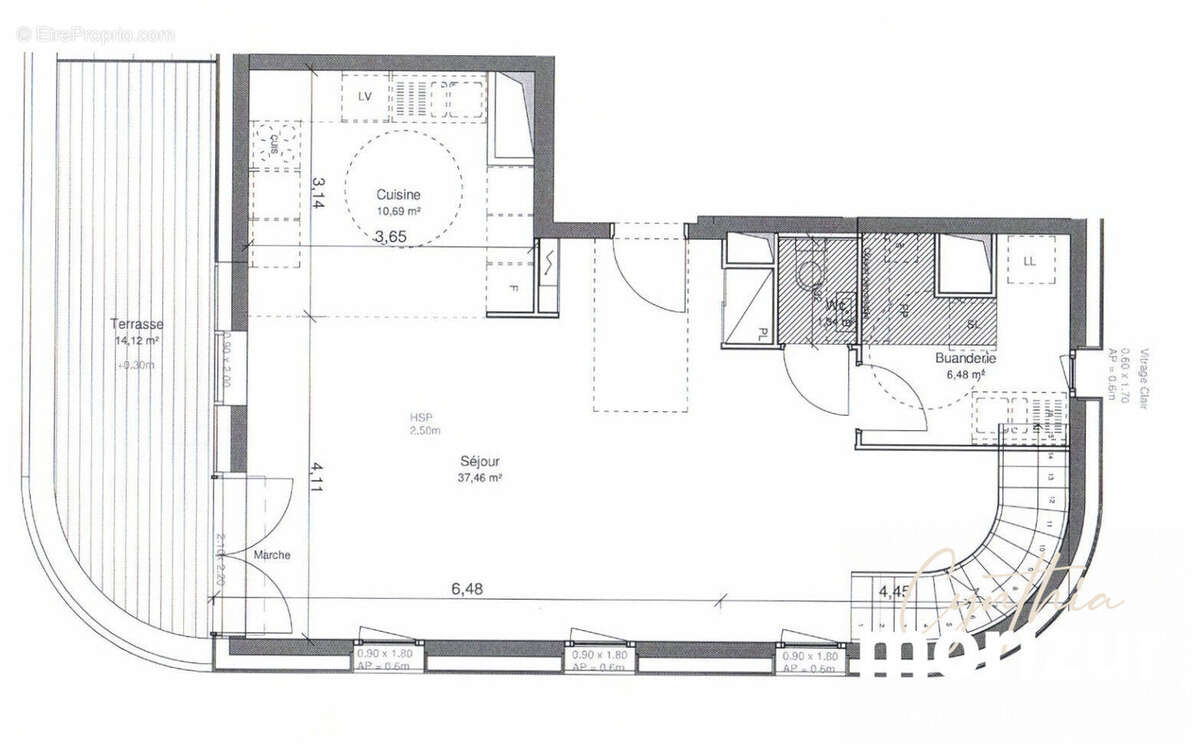 Plan Rez-de-Chaussée - Appartement à LORIENT