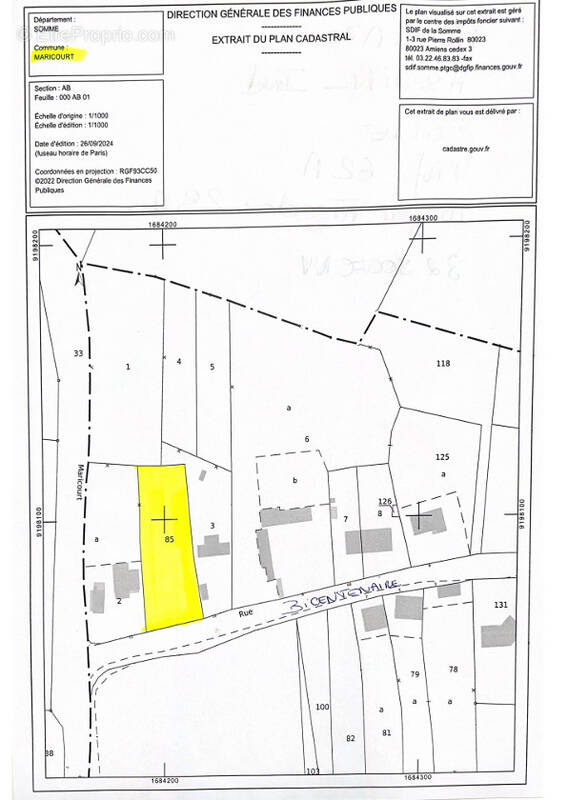 Terrain à MARICOURT