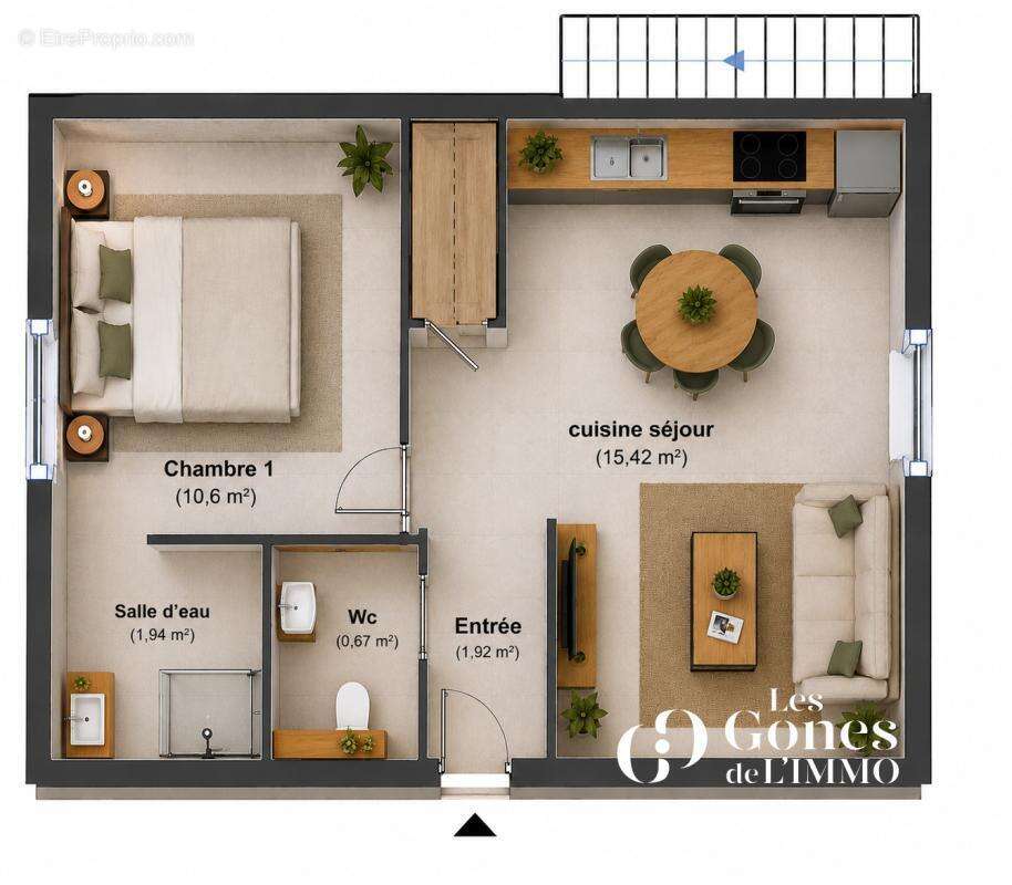 Appartement T2 rénové   Idéal investisseur   Rentabilité imm - photo 5
