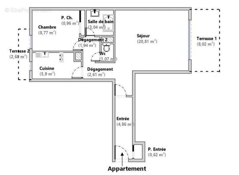 Vaugrenier - 2p 51 m² avec stationnement - calme - photo 9