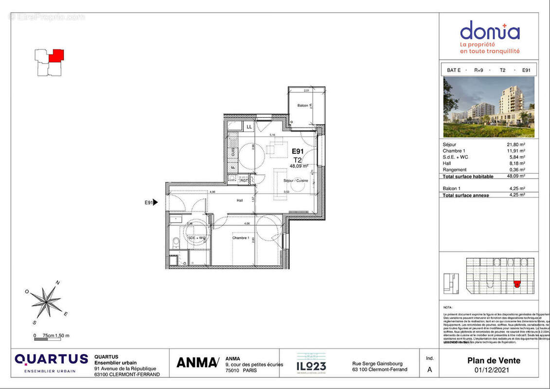 Clermont Ferrand secteur République - Appartement 2 pièces de 48 m² avec balcon - photo 7