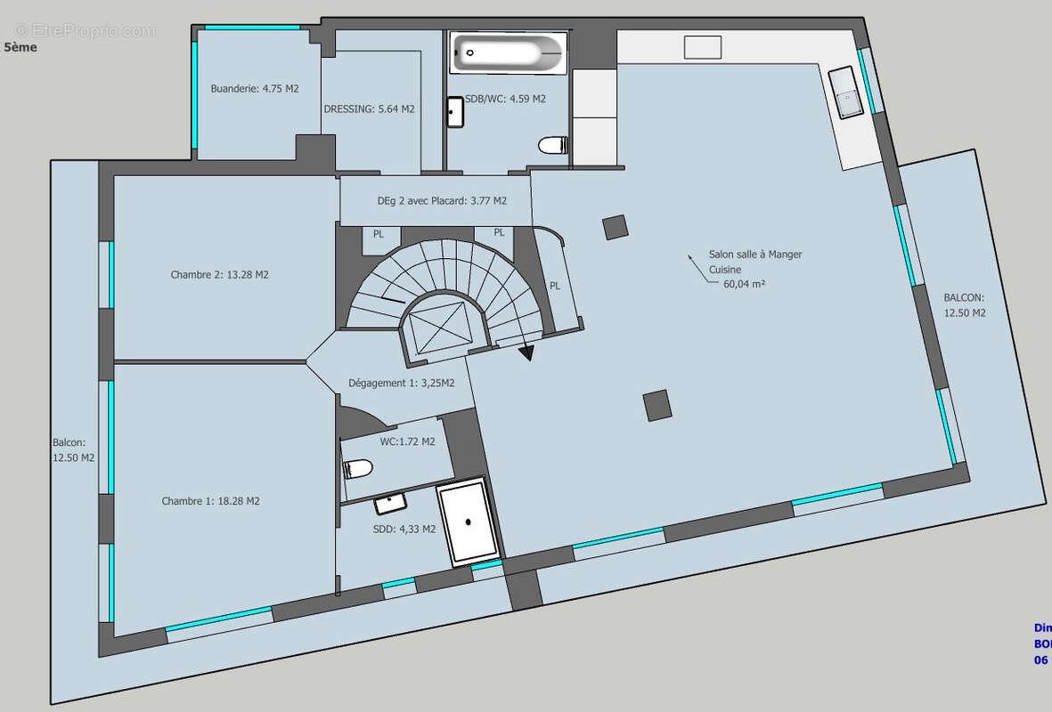 Nice chambrun 5/6p  penthouse 170 m2 avec 130 m2 d'exterieur - photo 18