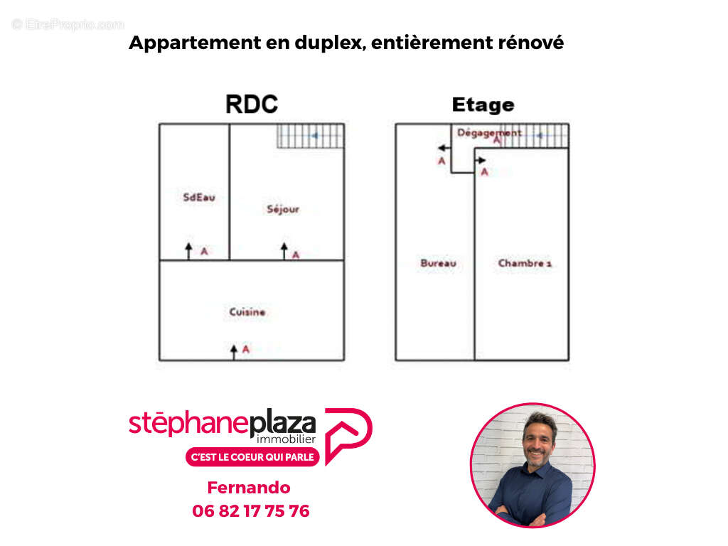 T2 en duplex de 46m², Rénové, Espace extérieur privatif - photo 9