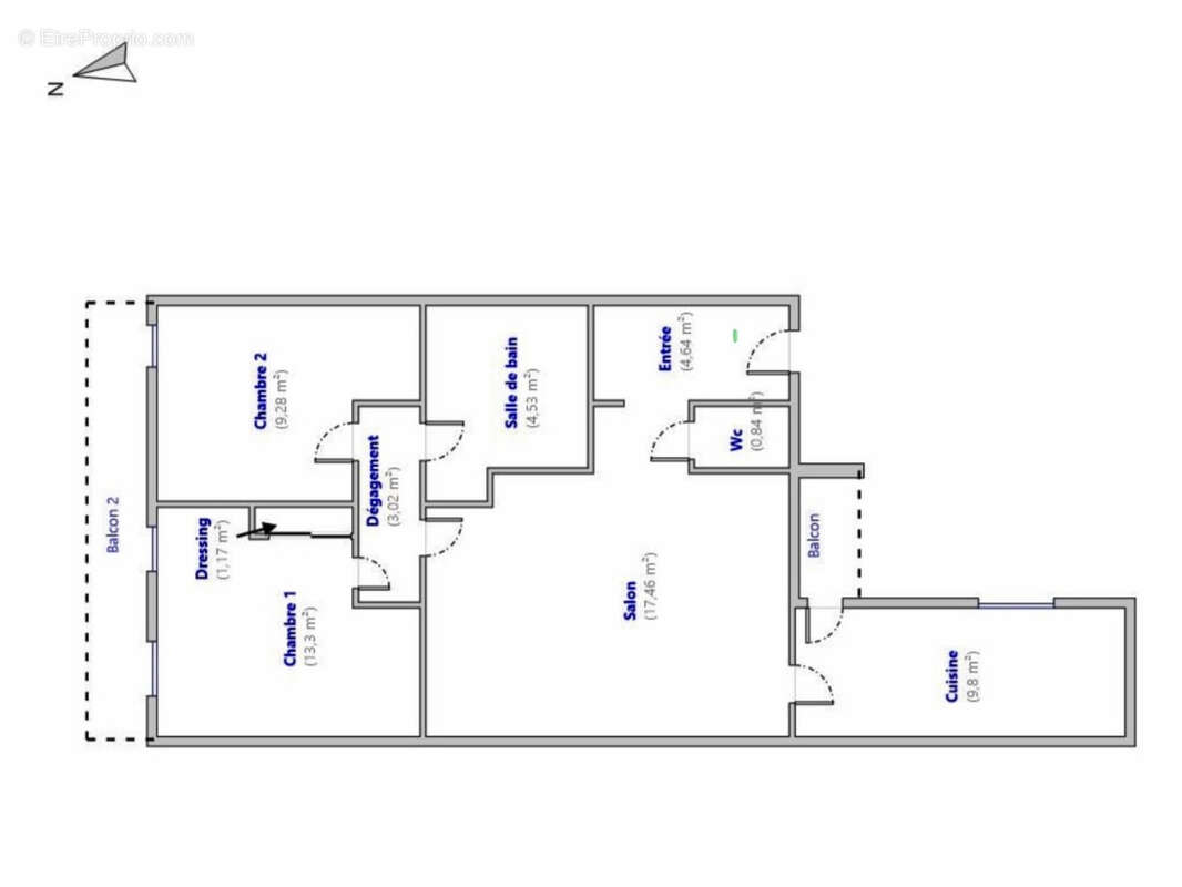 Appartement 64 m2 avec balcon   Faubourg Lacapelle Montauban - photo 2