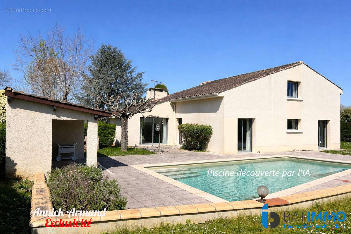 Façade arrière (projection IA) - Maison à ALBI