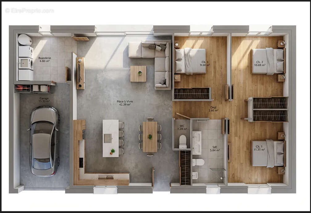 Maison plain-pied 78 m2 habitable - photo 3