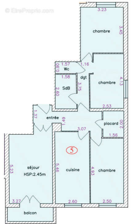 Appartement T4 86,50 m² avec balcon  Villeboeuf-le-haut - photo 11