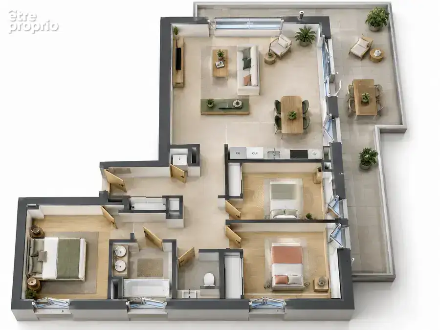 T4 neuf de 88 m² avec jardin de 168 m² et terrasse de 24 m² - photo 3