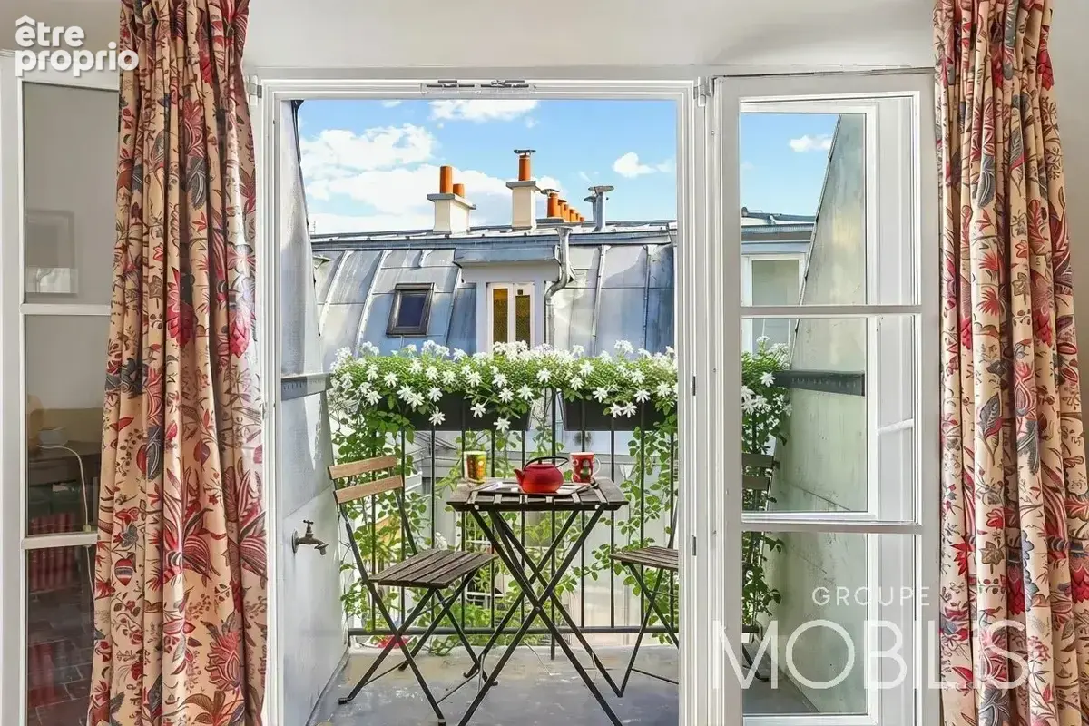75002 montorgueil - appartement 76,74m2 au sol (65,01m2 carrez) dernier étage - ascenseur - 2 balcons - calme absolu - 1 chambre - photo 5