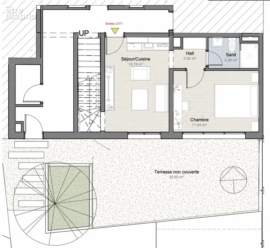 T2 avec jardin et belle surface supplémentaire en souplex - photo 4