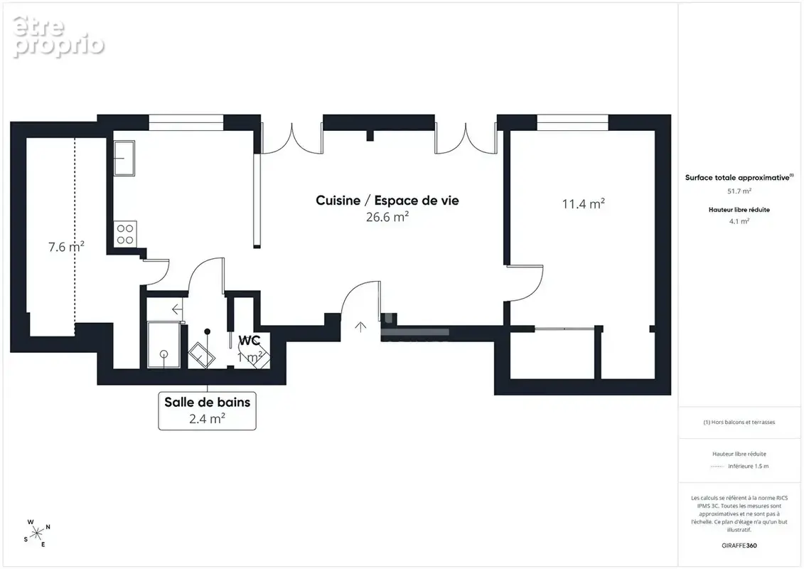 Vente - Anglet limite Biarritz - T2 -  42m² carrez/52m² utiles  cave et stationnement - photo 7