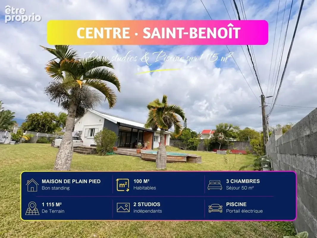 Maison 4 pièces 100 m² à vendre à Saint-Benoit (97470) - photo 2