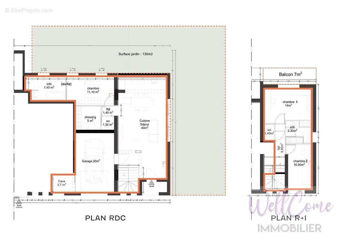 Plateau brut – T4 Duplex Jardin de 98 m² avec jardin de 130 m² – Grésy-sur-Aix - photo 11