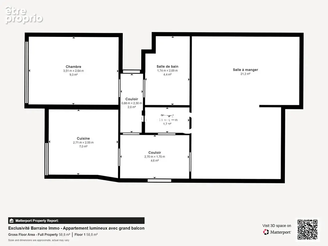 Appartement 2 pièces de 51.33 m2 à vendre à Lorient - Grand balcon -Lumineux et bien situé - photo 12