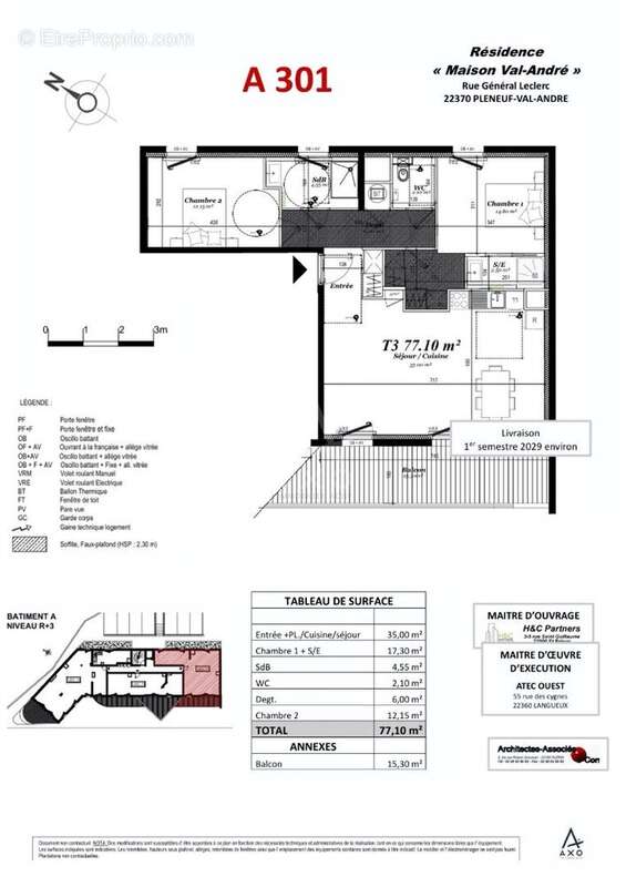 Élégant appartement de 77,10 m² avec vaste Balcon exposée Sud-Ouest - photo 4