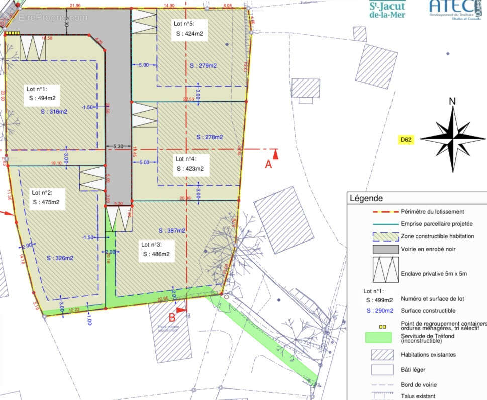 Terrain à SAINT-JACUT-DE-LA-MER