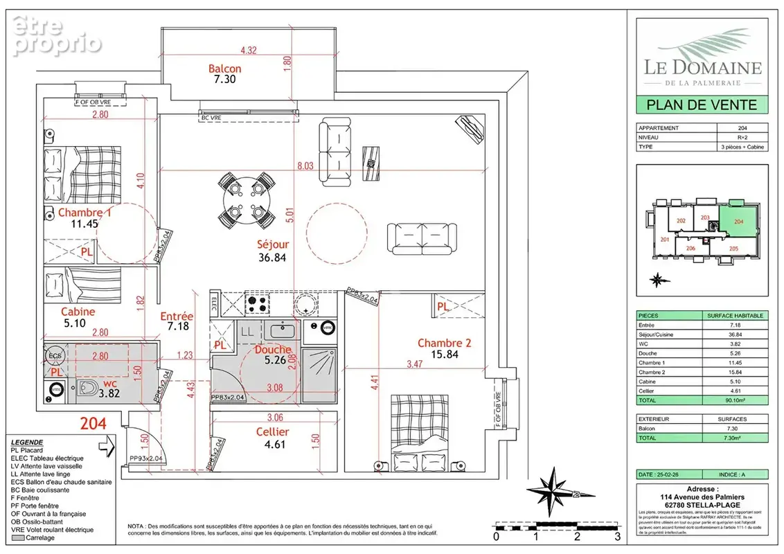Appartement Cucq Stella Plage 3 pièces cabine 90,1 m² - photo 2