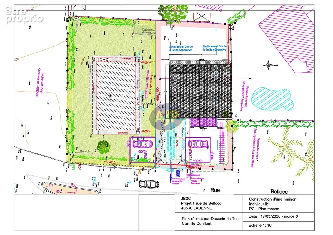 LABENNE BOURG - Terrain constructible à vendre avec permis de construire - photo 3