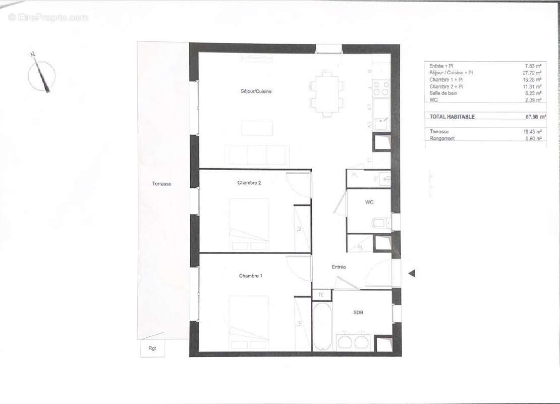 Appartement t3 - 68 m² - 31300 toulouse-saint martin du touch - photo 11