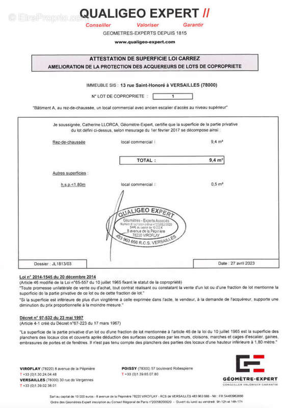 Commerce à VERSAILLES