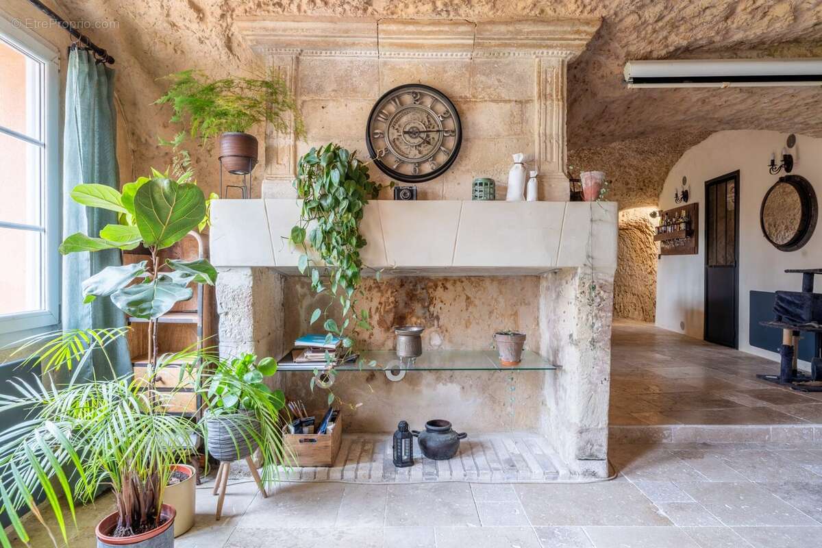 Cheminée salon  - Maison à SAINT-ETIENNE-DE-CHIGNY
