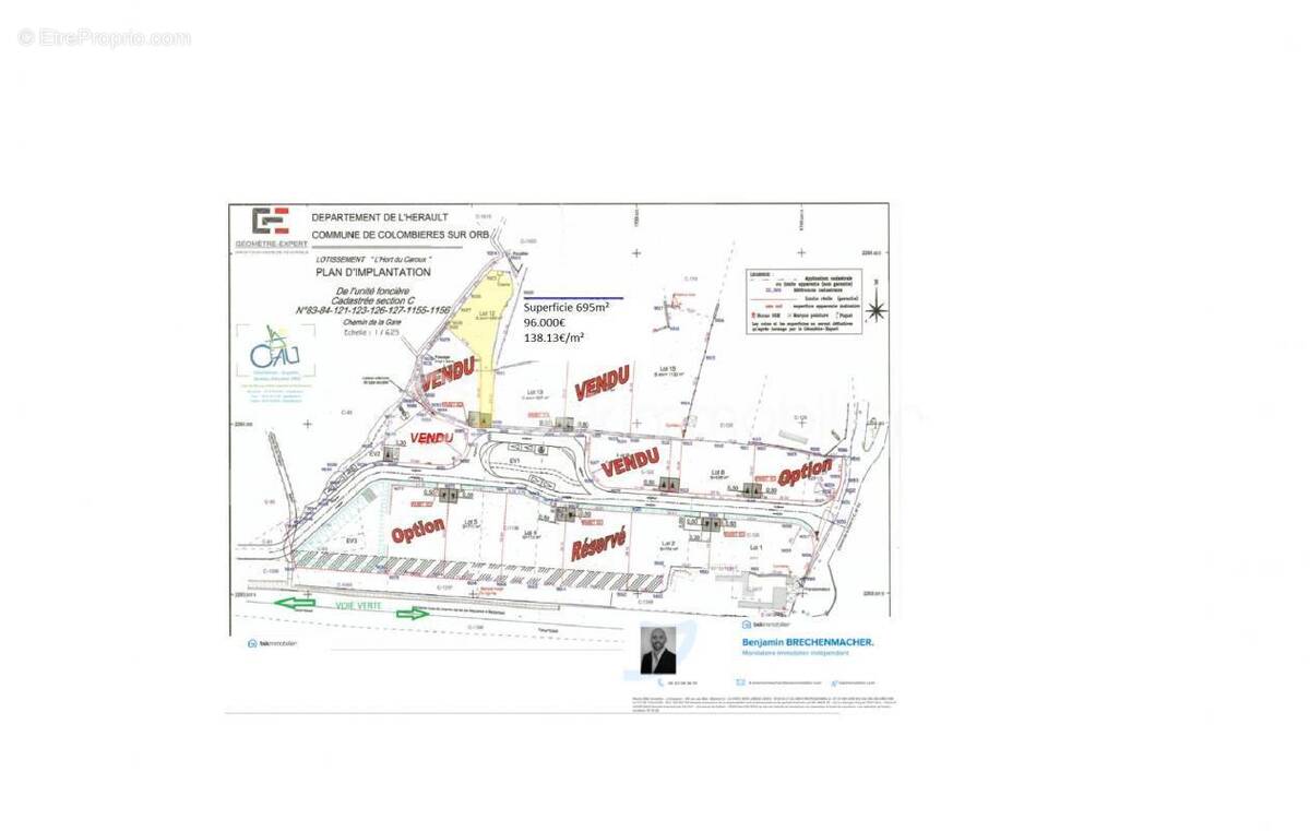 Terrain à COLOMBIERES-SUR-ORB