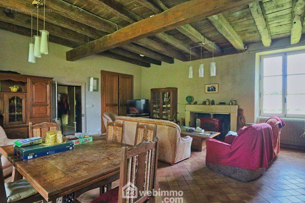 D&#039;un côté, le séjour de 44 m2, - Maison à SOMMIERES-DU-CLAIN