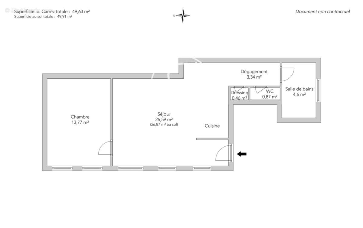 Paris 3e - RUE AU MAIRE / ARTS ET MÉTIERS - Appartement - 2 pièces - 49,63m² Carrez - 1 chambre - Plan optimisé - photo 11