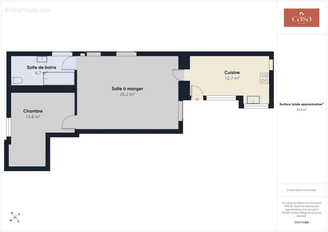Appartement 57 m² à Falaise  - photo 7