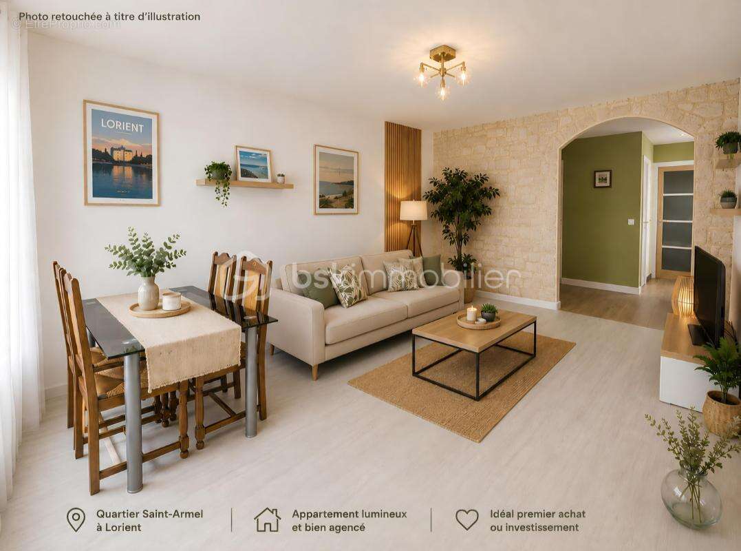 Appartement T3 de 57 m² lumineux avec vue dégagée - Saint Armel, Lorient - photo 2